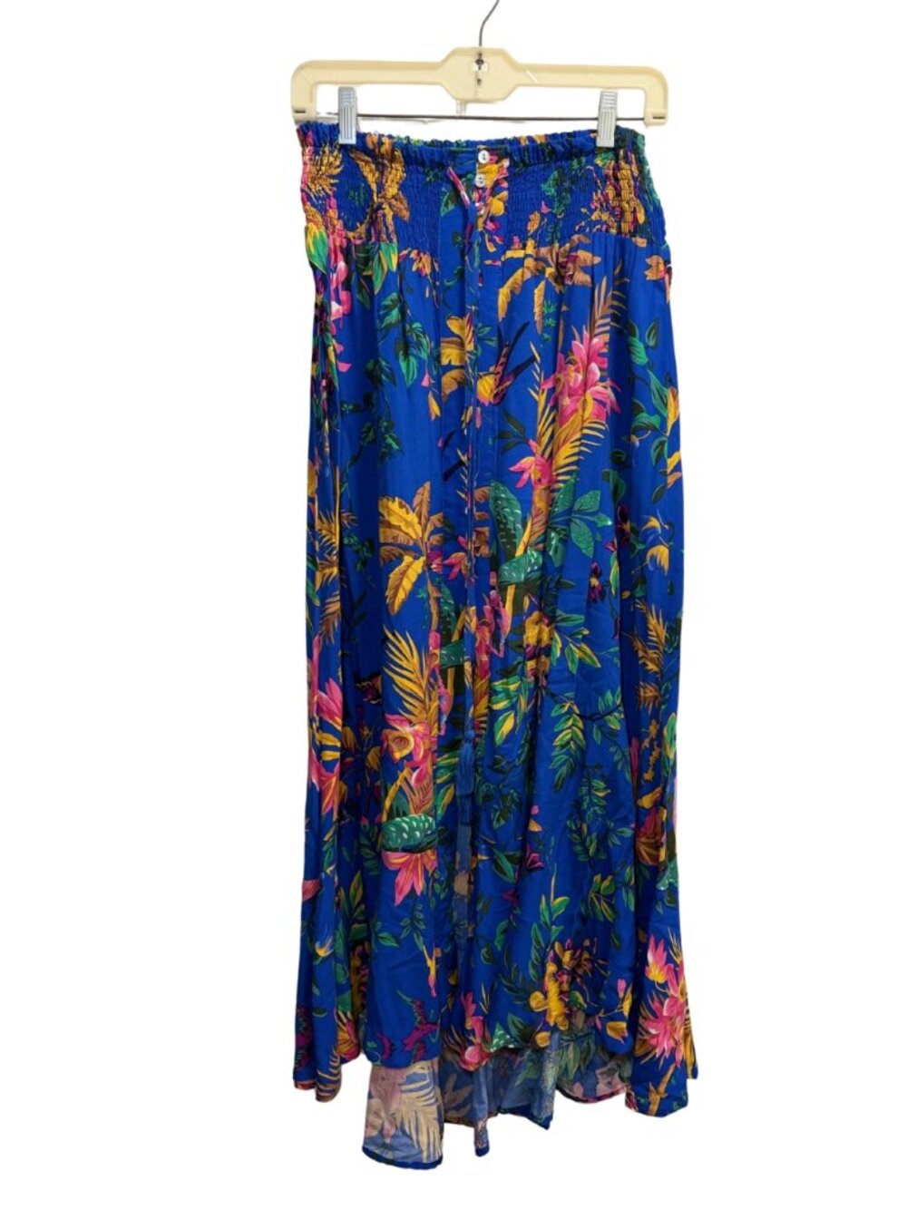Cynthia Rowley Blue Floral Tiered Maxi Skirt Size Large